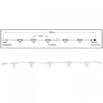 Tro- 010-007 Ps230 5 Way Connector On 1Mtrwhite
