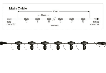 Tro- 010-114 Ps230x60Cm 6 Socket Black