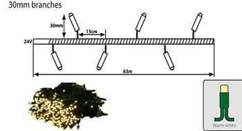 Tro- 025-018 Tree Light Pro 24Gr 63M 420 Led Green Wire 3000K Ww