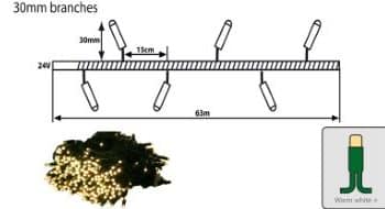 Tro- 025-019 Tree Light Pro 24Gr 63M 420 Led Green Wire 2400K Ww+