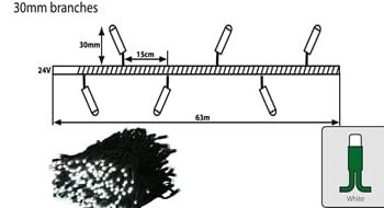 Tro- 025-021 Tree Light Pro 24Gr 63M 420 Led Green Wire 6500K Cw