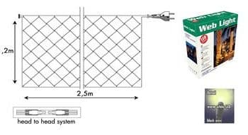 Tro- 033-028 Web Light 230x120Cm 40Gr Led Ww Led Black Wire
