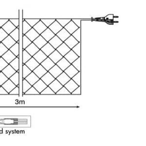 Tro- 033-048 Web Light 230V 300X300Cm 750 Led Ww Led Black Wire