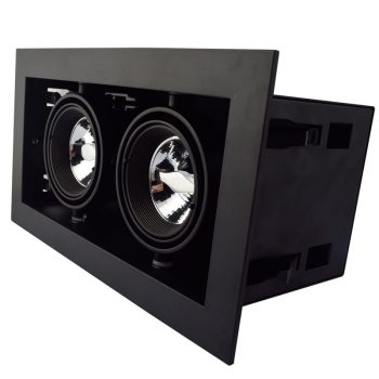 Tro- Uni Inb. Spot Vierkant Trimless Zwart 2 X 50mm 219x119x184 148-062