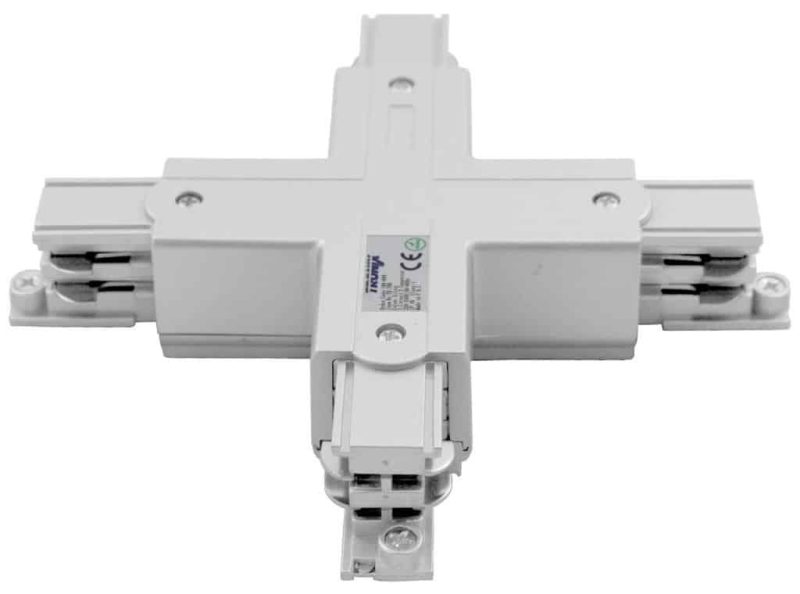 Tro- 169-028 3-Phase Track White X Shape Connector