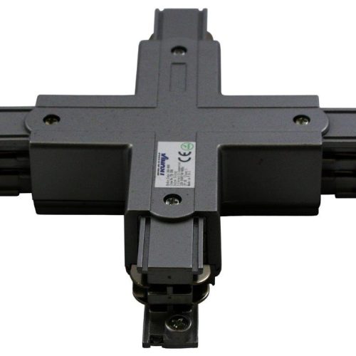 Tro- 169-045 3-Phase Track Black X Shape Connector