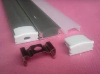 Greenline Ledprofiel Complete Set Aluminium 2.0Mtr 17x7Mm Incl Opale Kap en Eindstuk