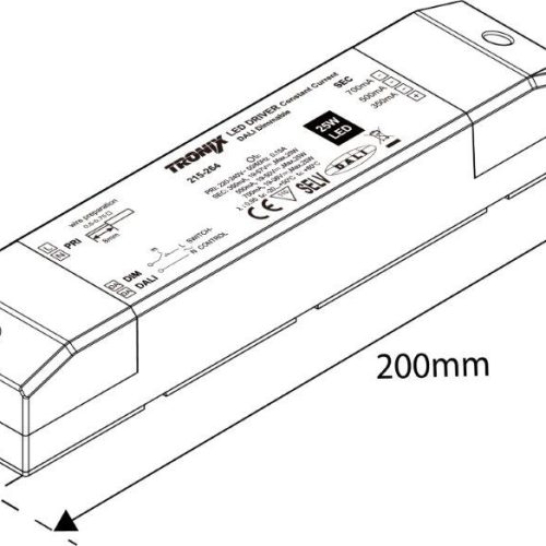 Tro- 215-264 Led Driver Dim Dali 35Gr-700Ma 25W 12-57V 200x42x28mm