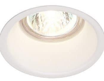 SLV Inbouwspot Horn wit 1xGU10 Lamp is verdiept 83mmx115mm 112911.