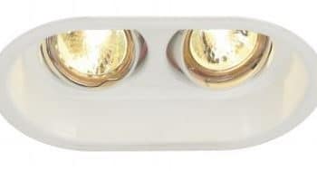 SLV Inbouwspot Horn wit 2xGU10 Lamp is verdiept 183mmx113mmx10m 113111.