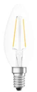 Osram Led Parathom Filament Kaarslamp 2.8W-25W E14 827 Helder 250L No-Dim