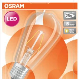 Osram Led Filament Rustieklamp 2-25W E27 ST64 827 2700K Helder - Afbeelding 3