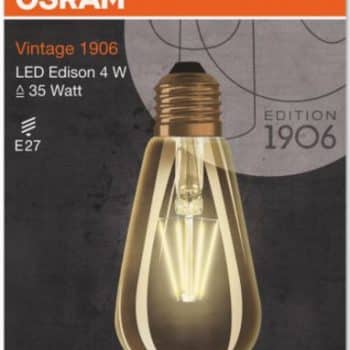Osram Led Filament Rustieklamp 4-40W E27 Edison 824 Gold Vintage 1906