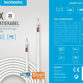 Technetix Coax COAXIH-20M-S installatiekabel 20 METER SHOP 11200610