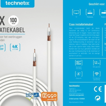Technetix Coax COAXIH100M-S installatiekabel 100 METER SHOP 11200620