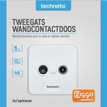 Technetix Coax TRAS2000-S Tweegats Wandcontactdoos SHOP 11200200