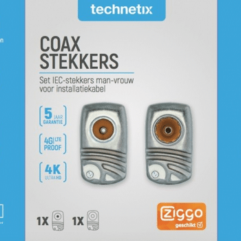 Technetix Coax HQ-IECMF-A+S Stekkers 2 IEC Male-Female SHOP 11200701