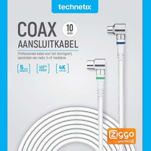 Technetix Coax RLA++21-10-S Aansluitkabel 10M HAAKS SHOP 11201550