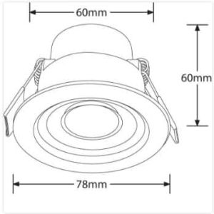Enlite LED Inbouwspot Spryte 8W 4000K 550L Vast en Dimbaar Gatmaat 60/78mm IP44 Inclusief Driver - Afbeelding 3