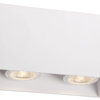 Lucide Plafondspot Binnen Uni Bodim 2X Gu10 Wit Rechthoek 16.5X8X9.5