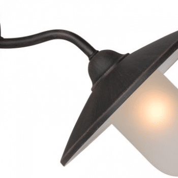 Lucide Wandlamp Buiten Uni Aruba 1X E27 Roest Met Mat Glas Ip44 30Cm
