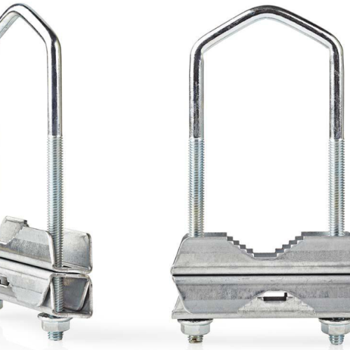 Mastbeugel 3-Delig voor mast 40-60mm met beugel 100mm gatmaten 85mm