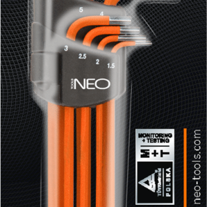 NEO Gereedschap Inbusset kort 1,5-6,0mm Staal, TUV M+T - Afbeelding 3
