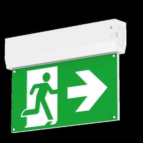 Tro- 600-022 Led Exit Sign Surface Mount Auto Test Incl Pictograms