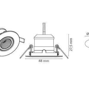 SG. Inb. Spot Nano Tilt Mat Wit 4W 36grd LED 2700K 240lm 907011 40/48mm - Afbeelding 3