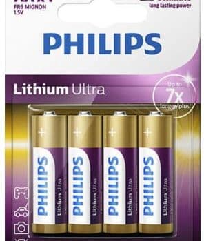 Philips Lithium Ultra Aa Batterij 1.5V FR6 Bls4 Gaat 7 Maal Langer Mee