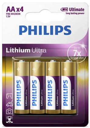 muis of rat Il Bijna Philips Lithium Ultra Aa Batterij 1.5V FR6 Bls4 Gaat 7 Maal Langer Mee
