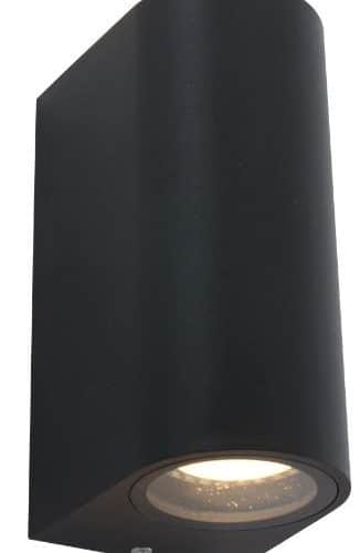 Steinhauer Buitenlamp wand Logan 1496ZW 2-Lichts Rond Zwart GU10