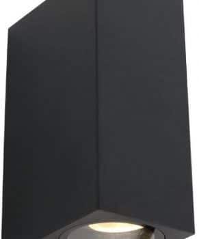 Steinhauer Buitenlamp wand Logan 1497ZW 2-Lichts Vierkant Zwart GU10