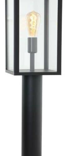 Steinhauer Buitenlamp Staand Boas 1509ZW 1xE27 Glas Zwart  20x20x78