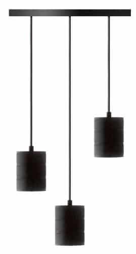 Calex Giant Retro Pendel XXL 3xE40 2meter Industrie zwart 965250 rond 400mm
