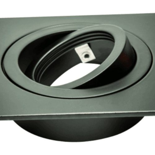 Tro- Uni Inbouwspot Vierkant Click-Fit Zwart Wentel GU10 50mm 92x92/80