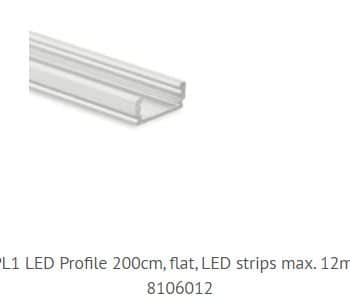 Tro- Led Profiel PL1 200cm Alu max12mm ledstrip 16.80x5.91mm 8106012