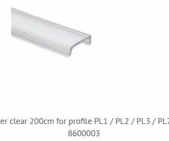 Tro- Led Profiel PL1 200cm Cover Helder PC 13.81x4.37mm 8600003