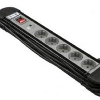 Greenline Luxe tafeldoos met snoer 5-voudig met RA + schakelaar