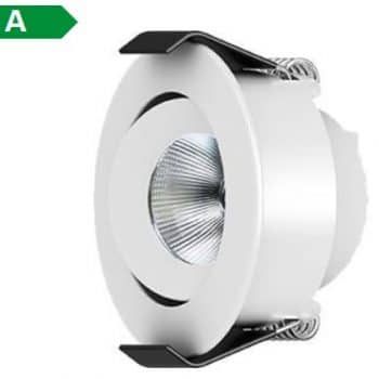 Interlight LED Camicro Downlight Wit kantelbaar dimbaar 4W. 45Gr 2700K 230L IP44