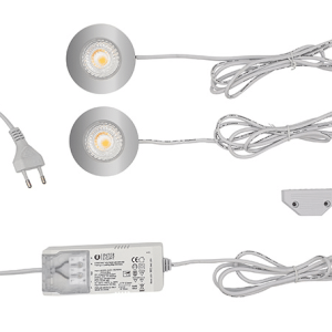 Interlight LED Cabiled Meubelspot dimbaar SET 2x4W 2.700K Ges Chroom - Afbeelding 4
