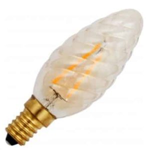SPL Filament Led Glas Gedraaid Kaarslamp E14 120L 1.5W 2200K Gold L023811505 Voltage Dimbaar - Afbeelding 3