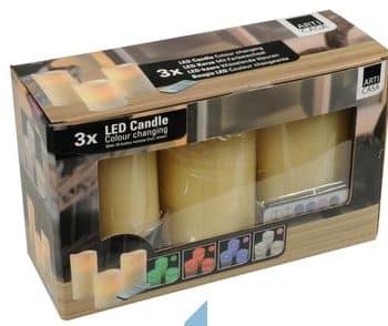 Xmas Candle Kaars Led WaX 3Maten Incl Ab Rustiek 99714