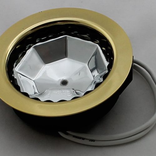 Meubelspot Halogeenlamp Inbouwspot 12V 20W G4. Messing Gat 60Mm Met Frontglas 73x2