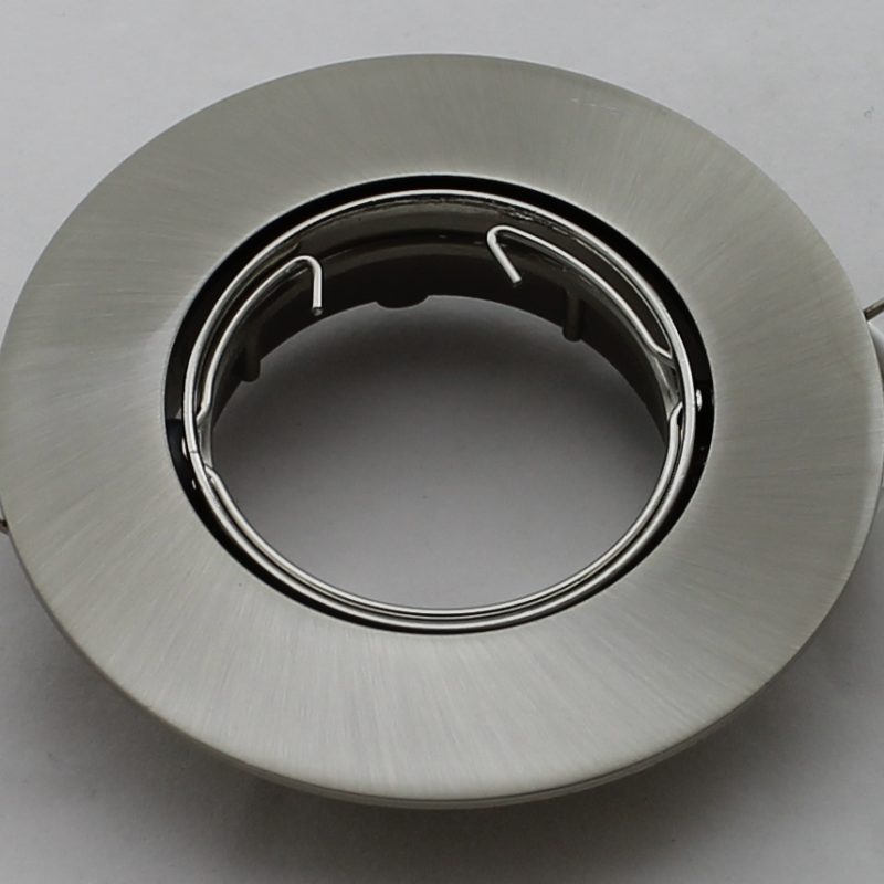 Oscaluz Arkos Uni Inbouwspot 51Mm Big Wentel Kantelbaar Geschuurd Chroom 76357 Gat 75mm