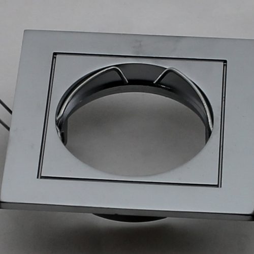 Oscaluz Arkos Uni Inbouwspot 51Mm Vierkant Vast Mat Chroom 75528E Gat 60x60mm
