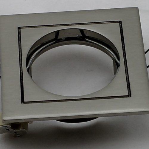 Oscaluz Arkos Uni Inbouwspot 51Mm Vierkant Vast Geschuurd Chroom 75528D Gat 60x60mm