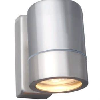 Robus Tuinspot Wandspot 1xGU10 35W IP44 Up of Downlight Geschuurd Chroom R135-13