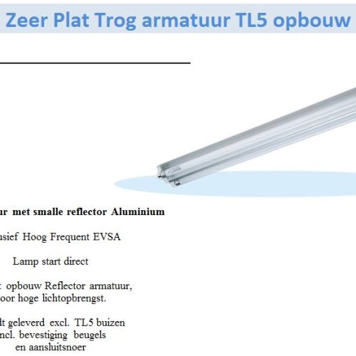 Bmc Mini Trog Opbouw Armatuur TLD TL5 2x35W Open Flat Opbouw