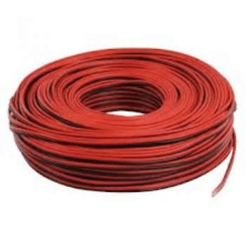 Luidspeakersnoer Lsp 2x0.75Mm Transparant Rood Ring 100Mtr